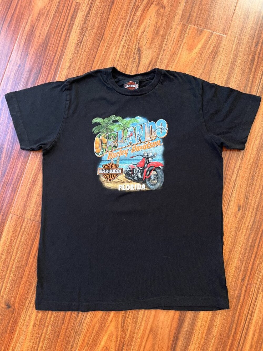 EUC Harley-Davidson Orlando Graphic Black 100% Cotton T-Shirt Boys Large